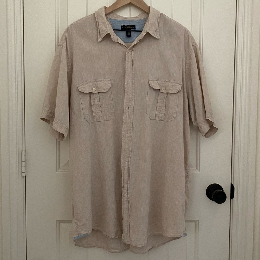 Linen Short Sleeve Button Down Shirt